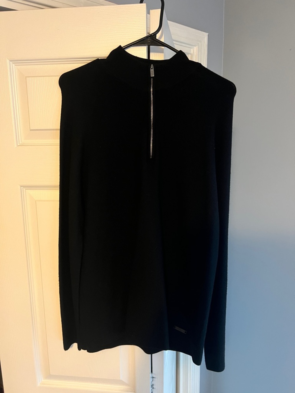 Men's Black Zip-Neck Sweater